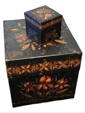 Y2K Black Floral Storage Boxes Vintage Dark Flowers 90s Whimsygoth Gift Box Set